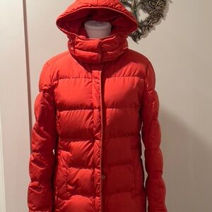 JCREW Women's ORANGE Red Puffer Jacket